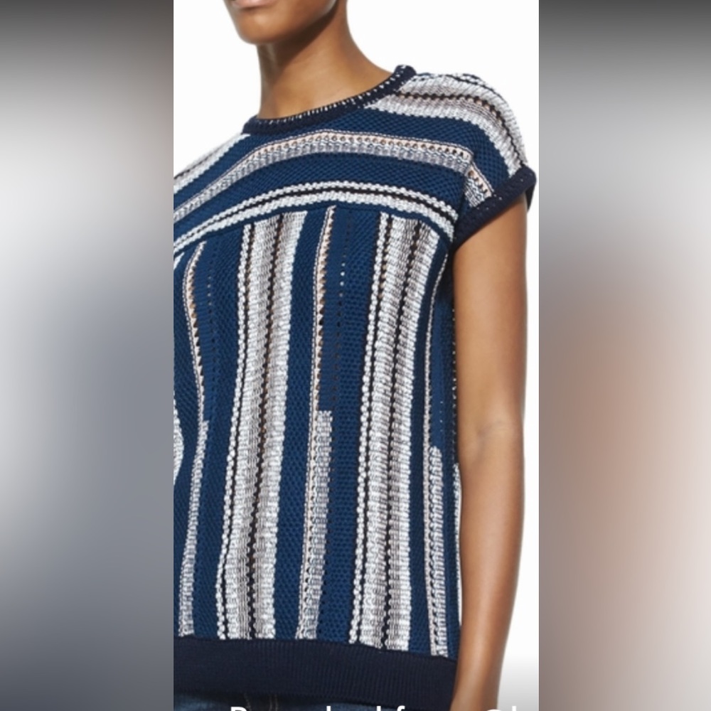 Tory Burch Stripe sleeveless sweater SZ S/M